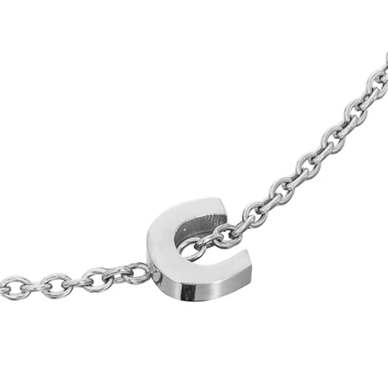 Birthstone & Little Luxe Letter Bracelet (Silver)