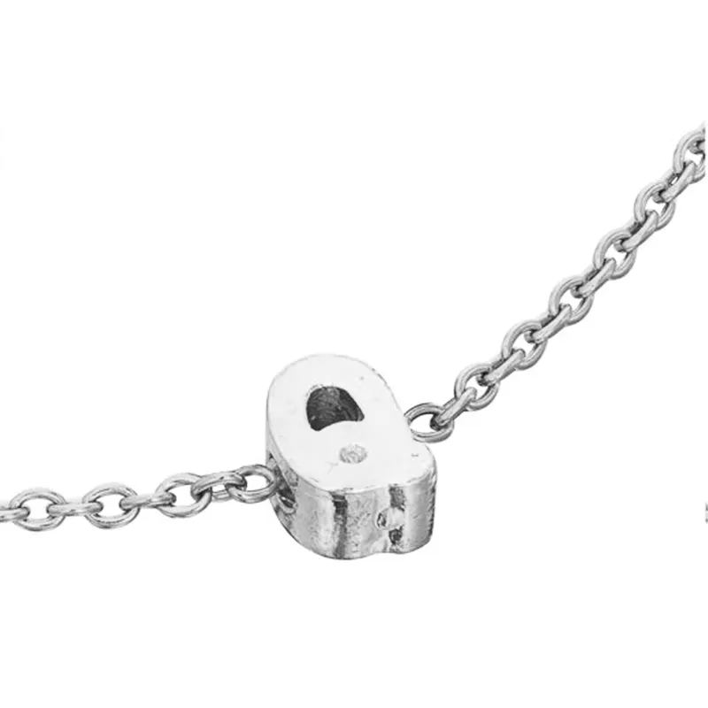 Birthstone & Little Luxe Letter Bracelet (Silver)