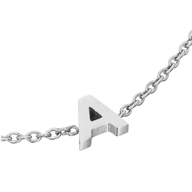 Birthstone & Little Luxe Letter Bracelet (Silver)