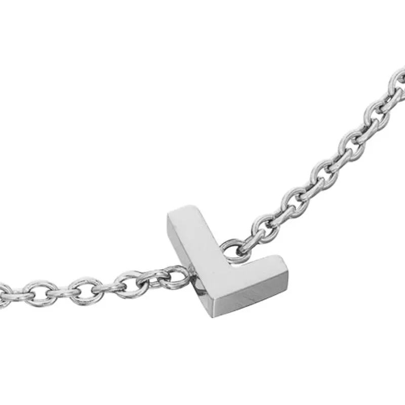 Birthstone & Little Luxe Letter Bracelet (Silver)