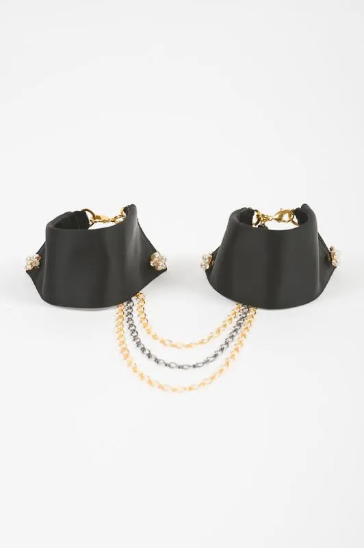 Black Satin Handcuffs