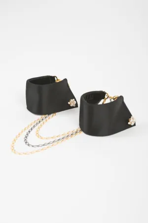 Black Satin Handcuffs