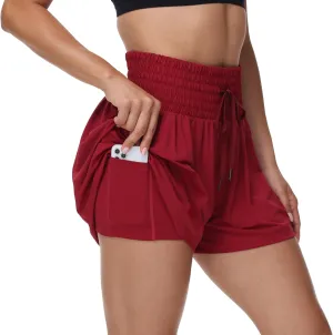 Blaosn Flowy Athletic Shorts for Women Gym Workout Running Lounge Pants High Waist with Pocket Cute Clothes Summer Outfits