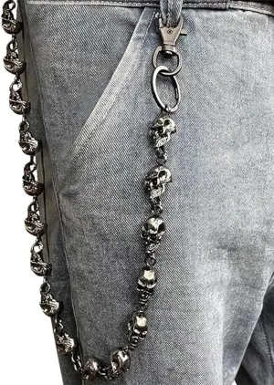 BOMPOW Pants Chain Skull Chains Biker Jean Pocket Chain Unisex Trouser Chain Wallet Chain Key Chain for Men Hip Hop Emo Clothing Accessories