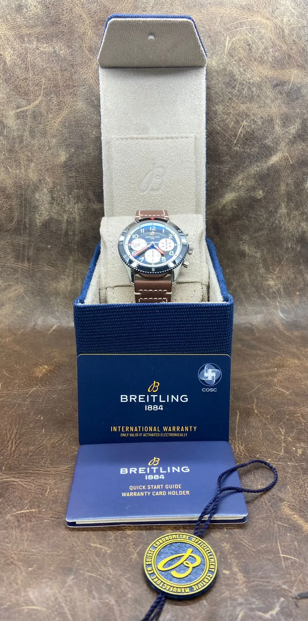 Breitling Classic AVI Chronograph 42 Mosquito Y23380 Black Panda Dial Automatic Men's Watch
