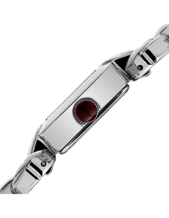 Bruno Magli Womens Mira Petite Square - Stainless Steel - Bracelet - Blue Dial