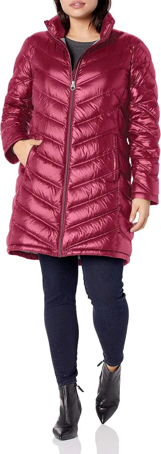 Calvin Klein Women's Chevron Quilted Packable Down Jacket (Standard and Plus)