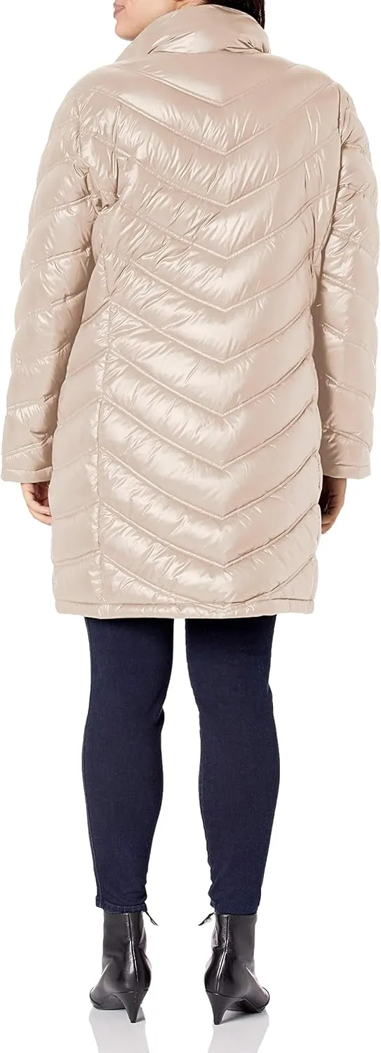 Calvin Klein Women's Chevron Quilted Packable Down Jacket (Standard and Plus)