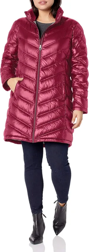 Calvin Klein Women's Chevron Quilted Packable Down Jacket (Standard and Plus)