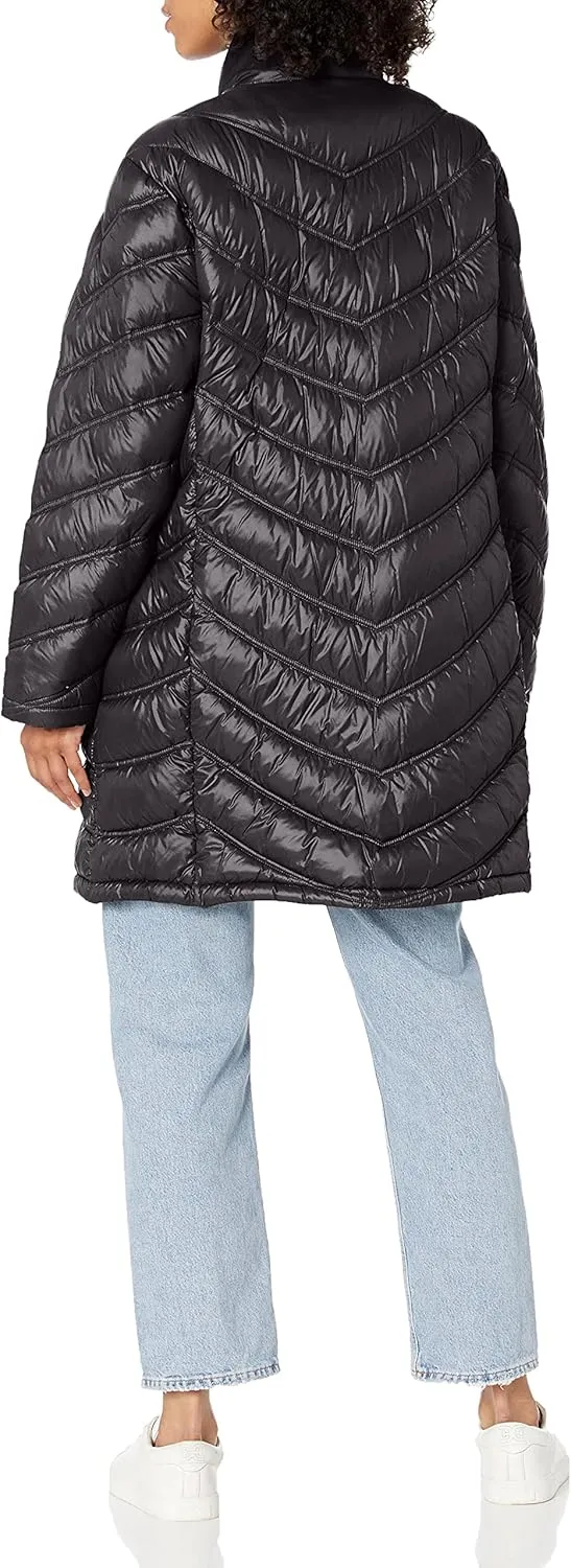 Calvin Klein Women's Chevron Quilted Packable Down Jacket (Standard and Plus)