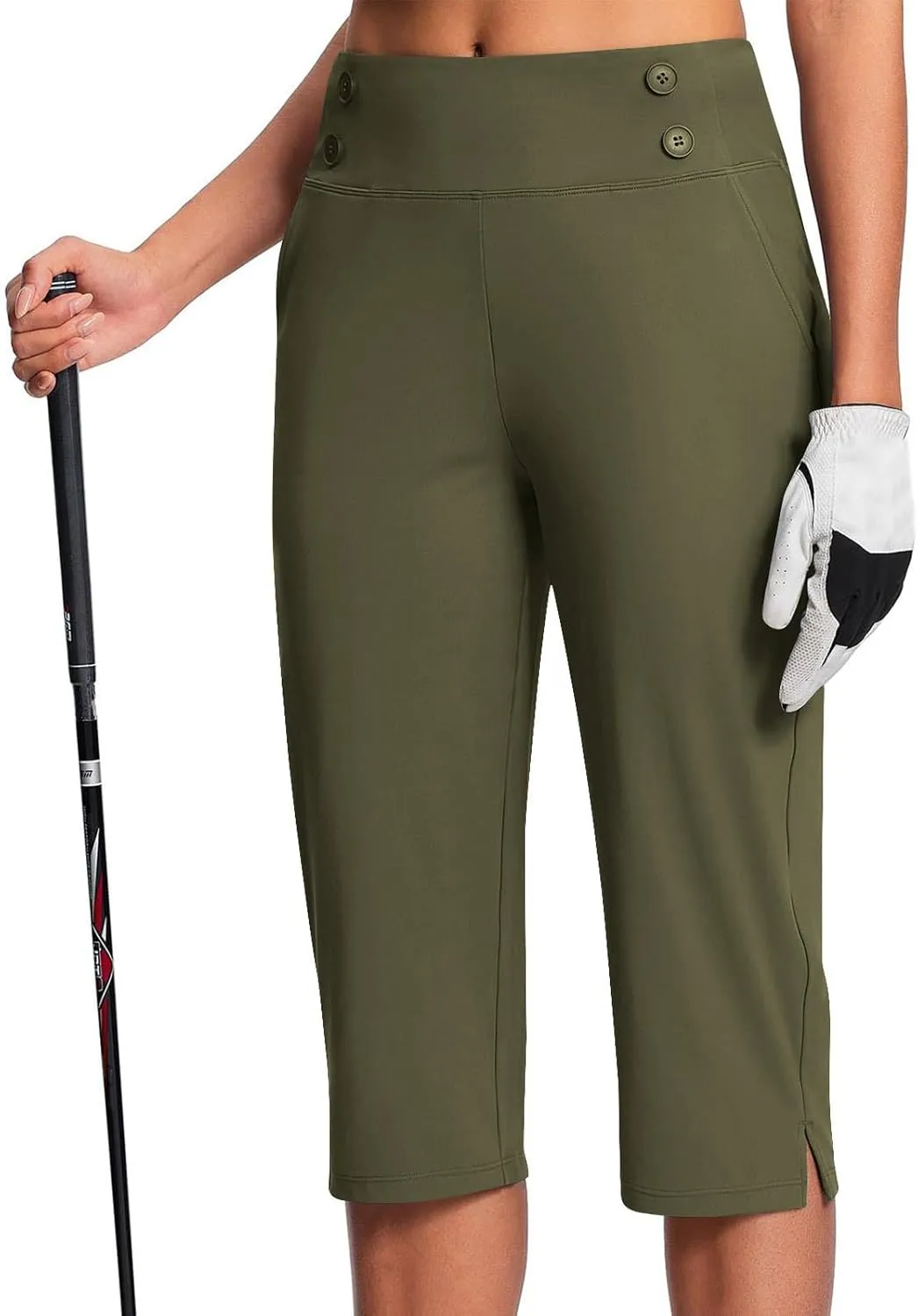 Capri Pants for Women High Waist Stretch Crop Work Casual Pant Summer Golf Capris Pants for Women with Pockets