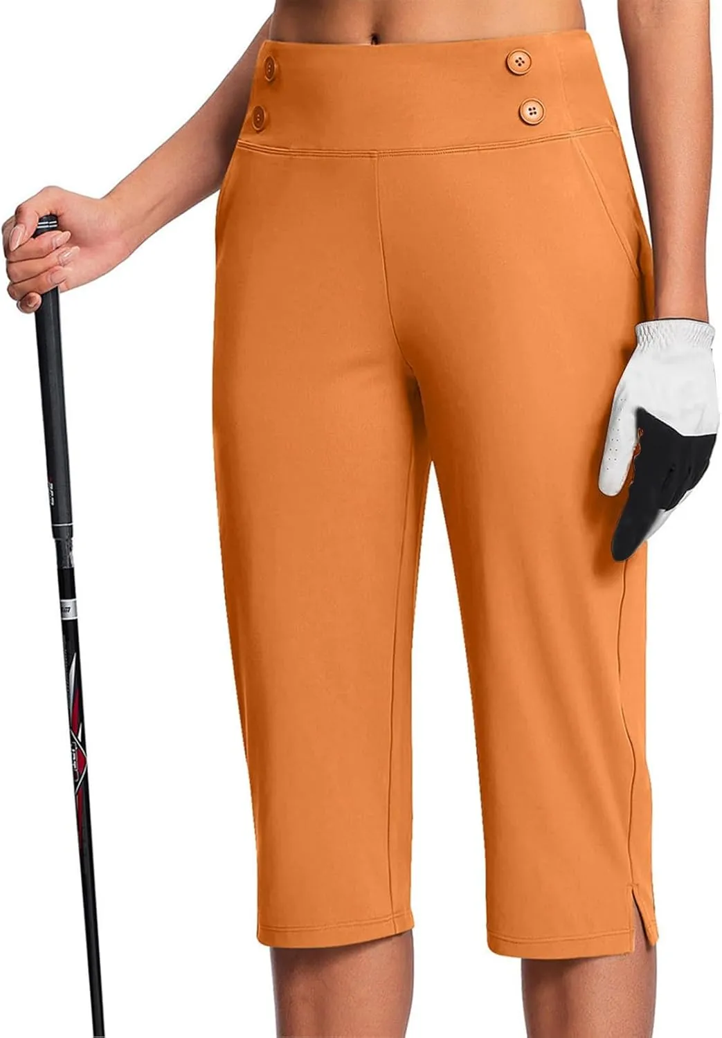Capri Pants for Women High Waist Stretch Crop Work Casual Pant Summer Golf Capris Pants for Women with Pockets