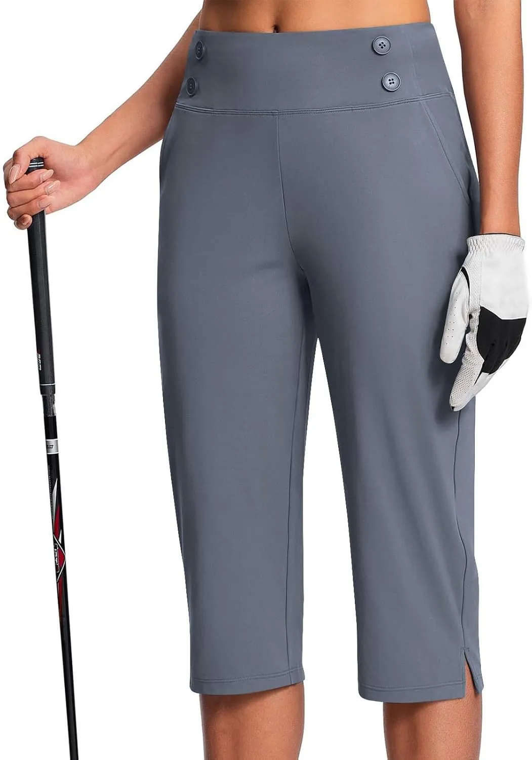 Capri Pants for Women High Waist Stretch Crop Work Casual Pant Summer Golf Capris Pants for Women with Pockets