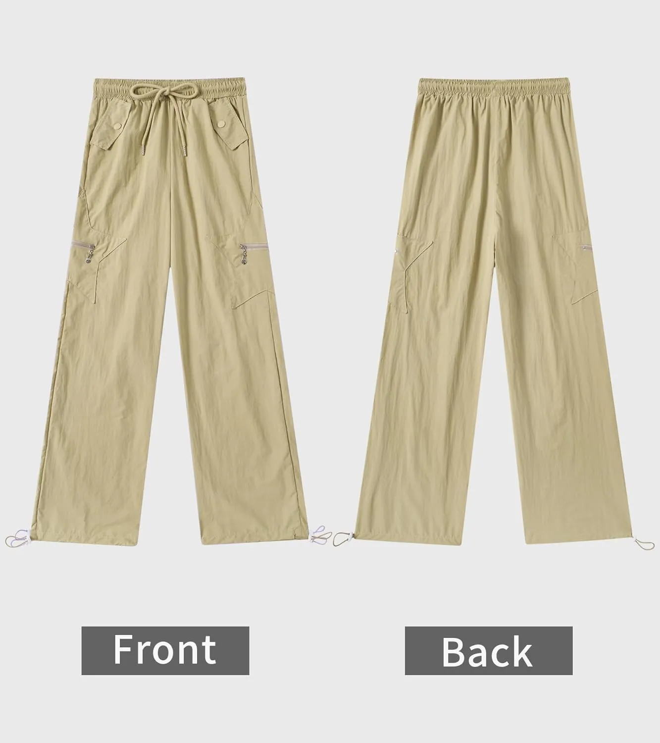 Cargo Pants for Girls Parachute Baggy Joggers Elastic Waist Wide Leg Hip Hop Dance Outfits Size 7-14