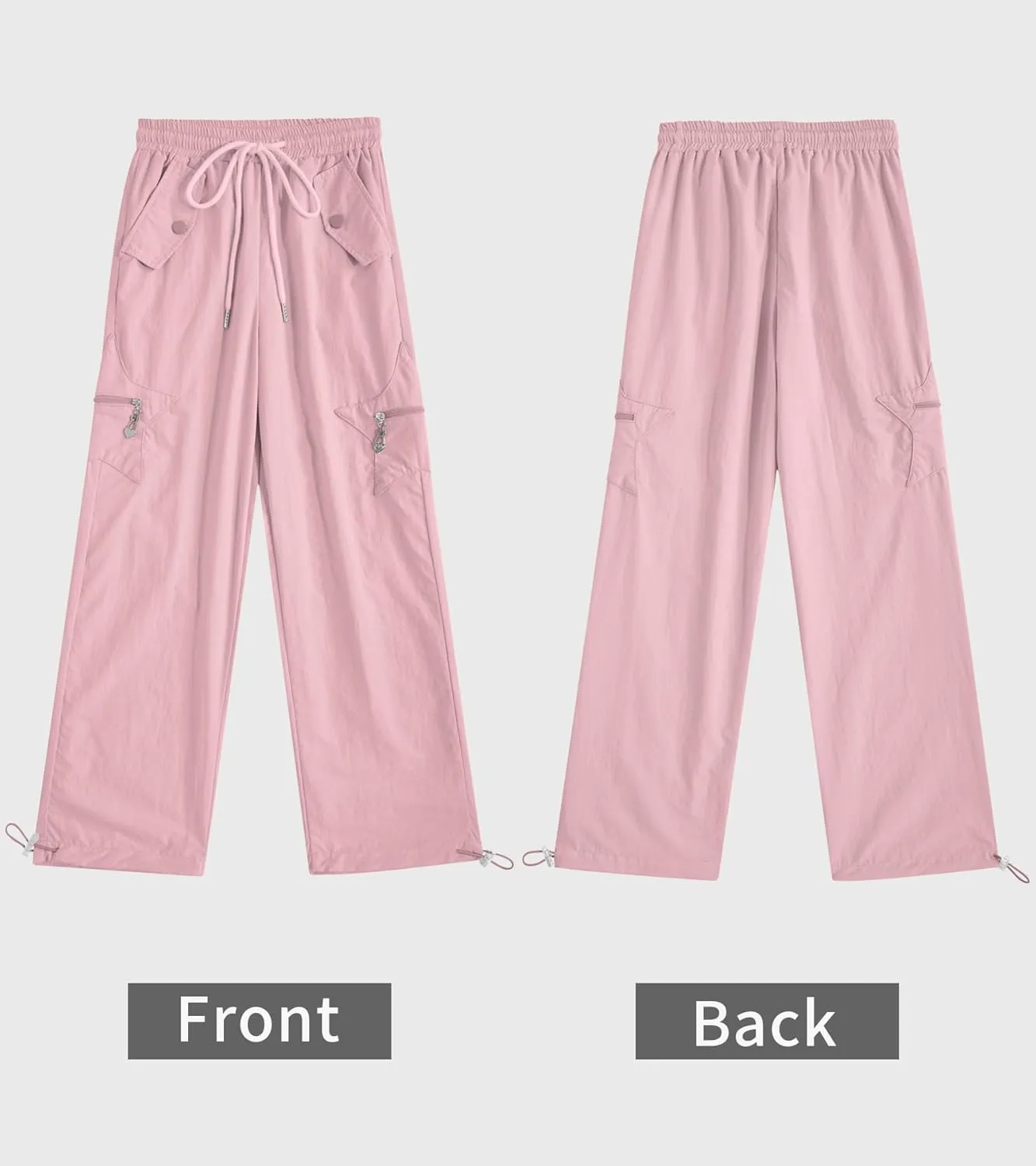 Cargo Pants for Girls Parachute Baggy Joggers Elastic Waist Wide Leg Hip Hop Dance Outfits Size 7-14
