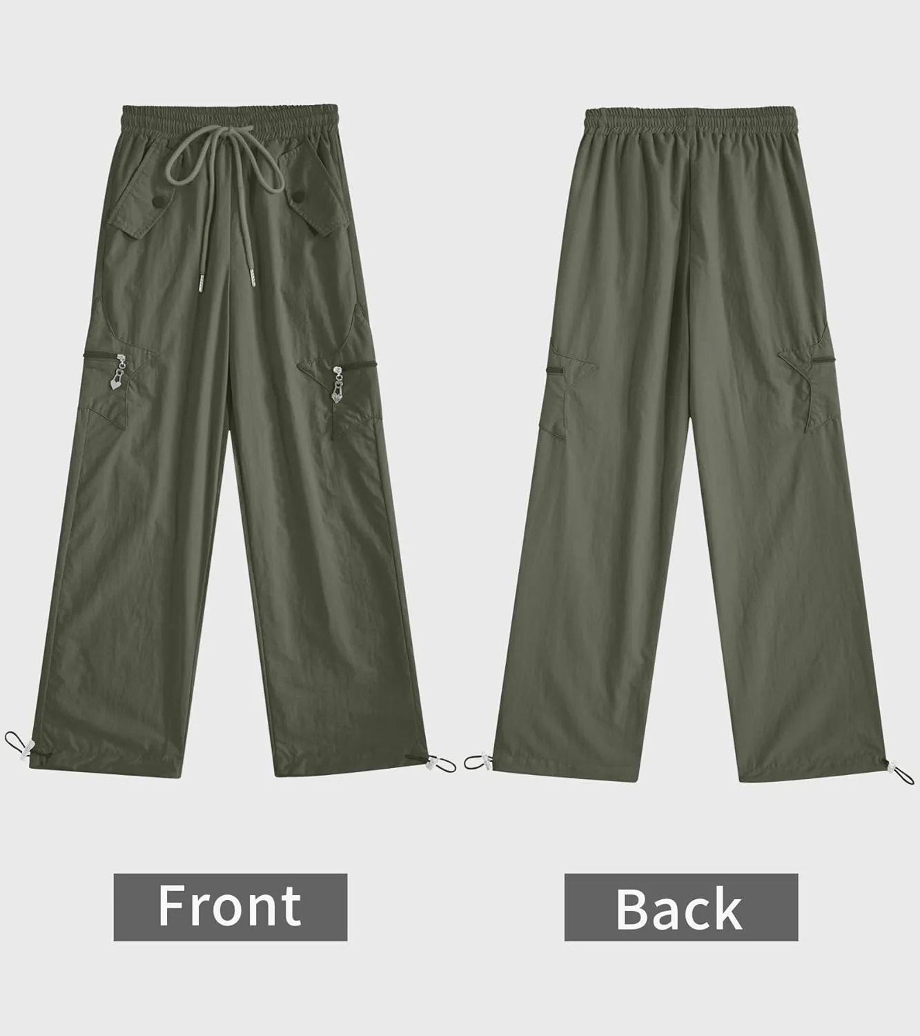 Cargo Pants for Girls Parachute Baggy Joggers Elastic Waist Wide Leg Hip Hop Dance Outfits Size 7-14