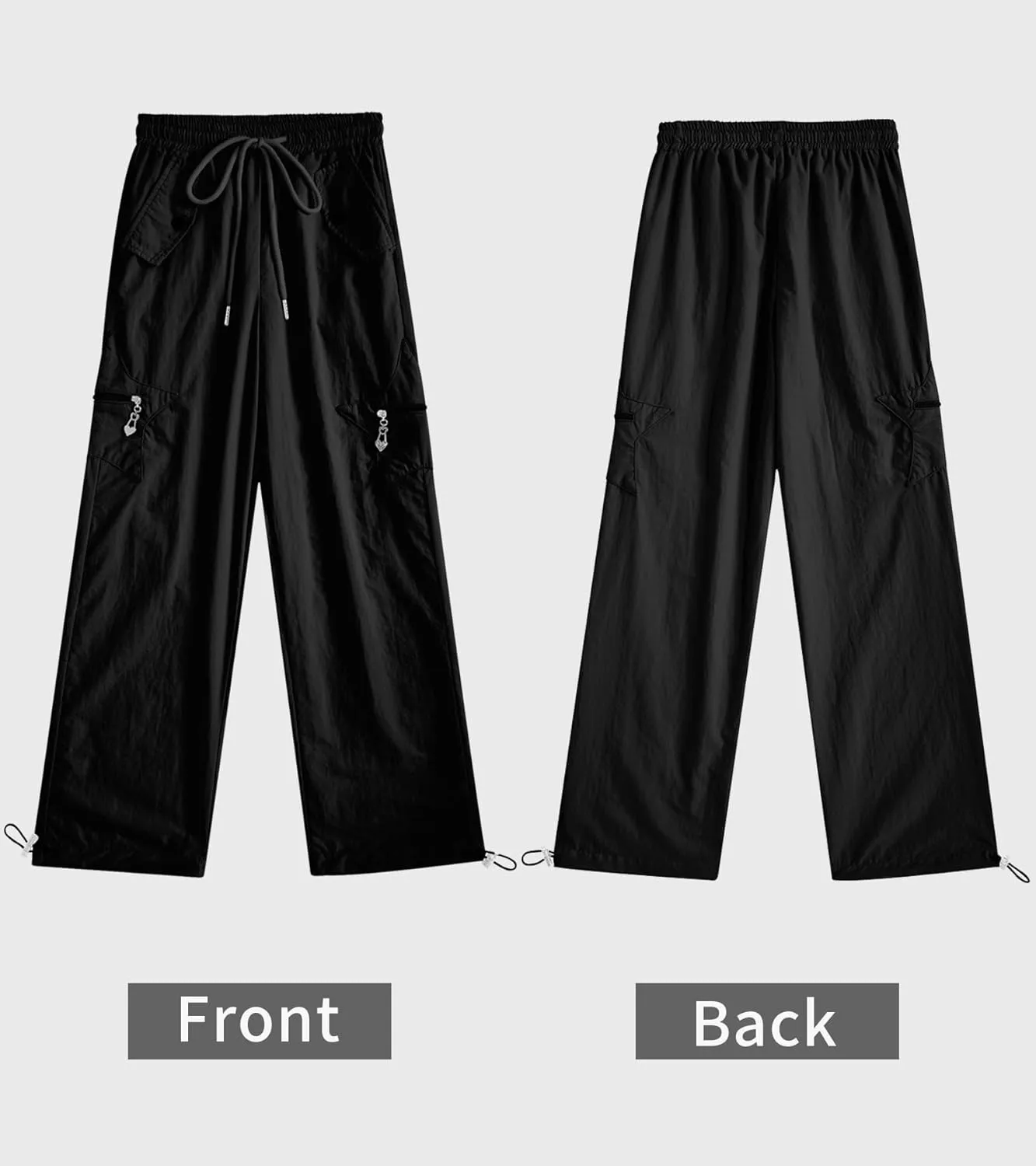 Cargo Pants for Girls Parachute Baggy Joggers Elastic Waist Wide Leg Hip Hop Dance Outfits Size 7-14