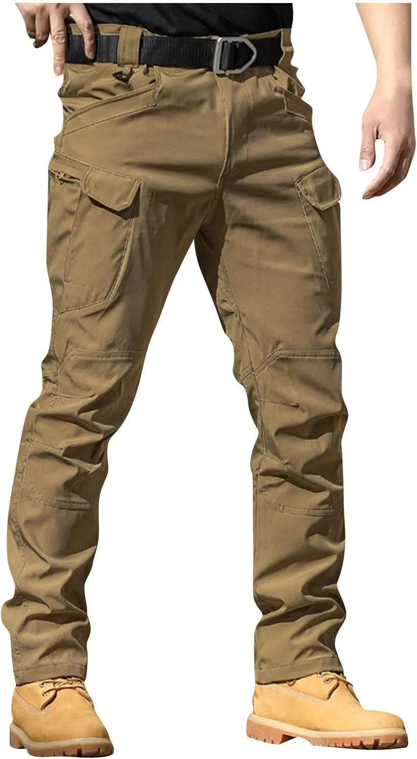 Cargo Pants for Men Baggy Casual Pants Stretch Multi Pockets Stylish Chinos Pants Elastic Waist Outdoor Trousers