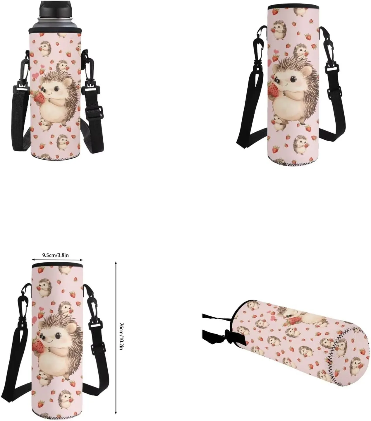 Cartoon Hedgehog Backpack and Lunch Bag Set for Girls Large Capacity Elementary Kindergarten Backpack with Comfortable Adjustable Straps Suits for Children Teens School Daily Use