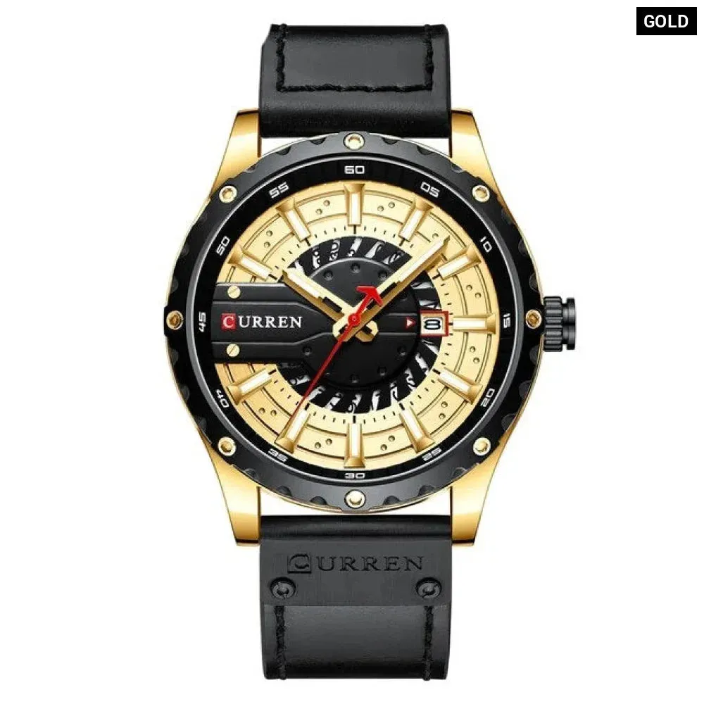 Casual Fashion Leather Chic Luminous Hands Quartz Mens Watch