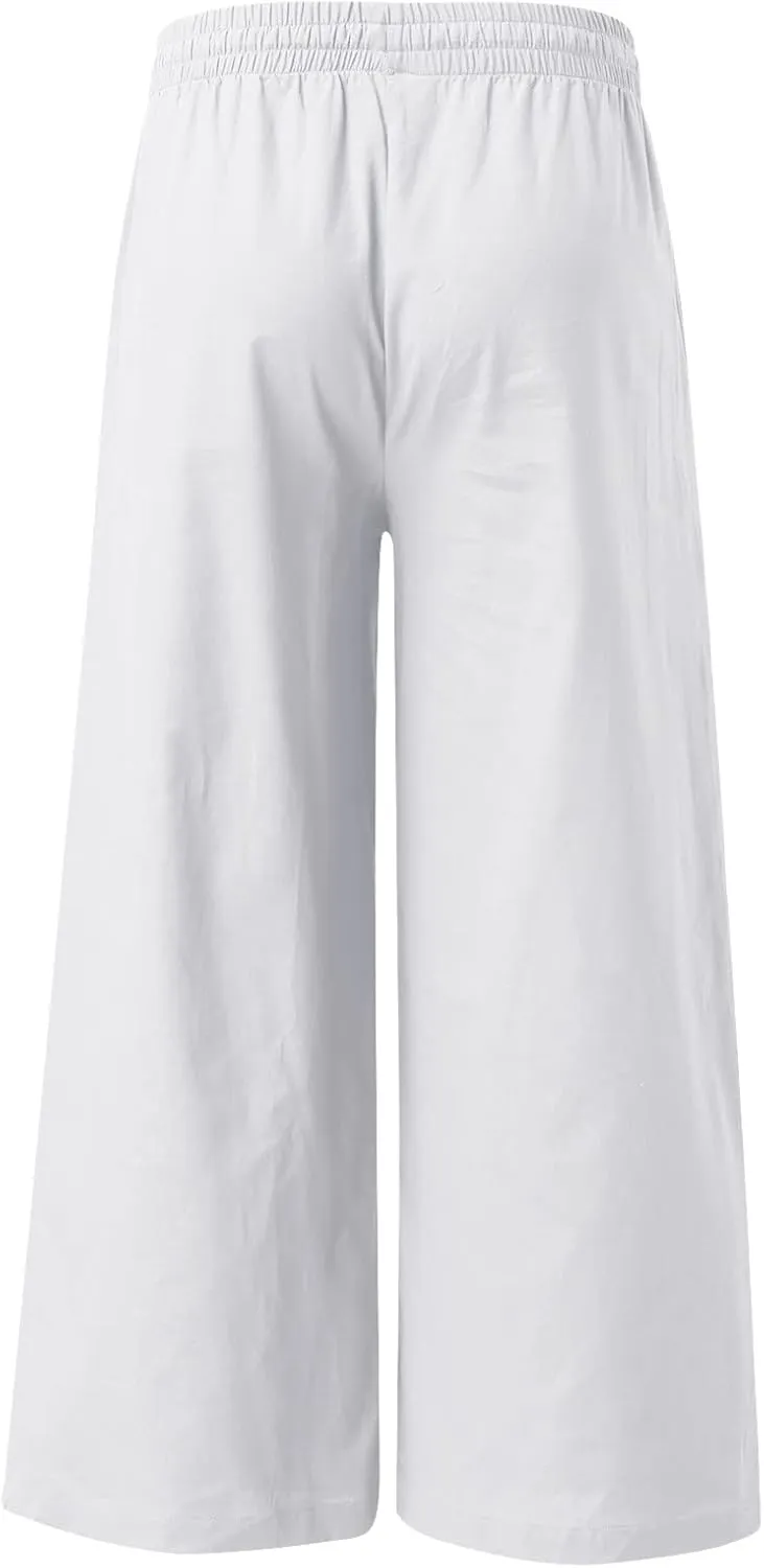 Casual Pants Men Summer Trouser Pants Casual Loose Joggers Lightweight Straight Stretch Sports Pants with Pockets