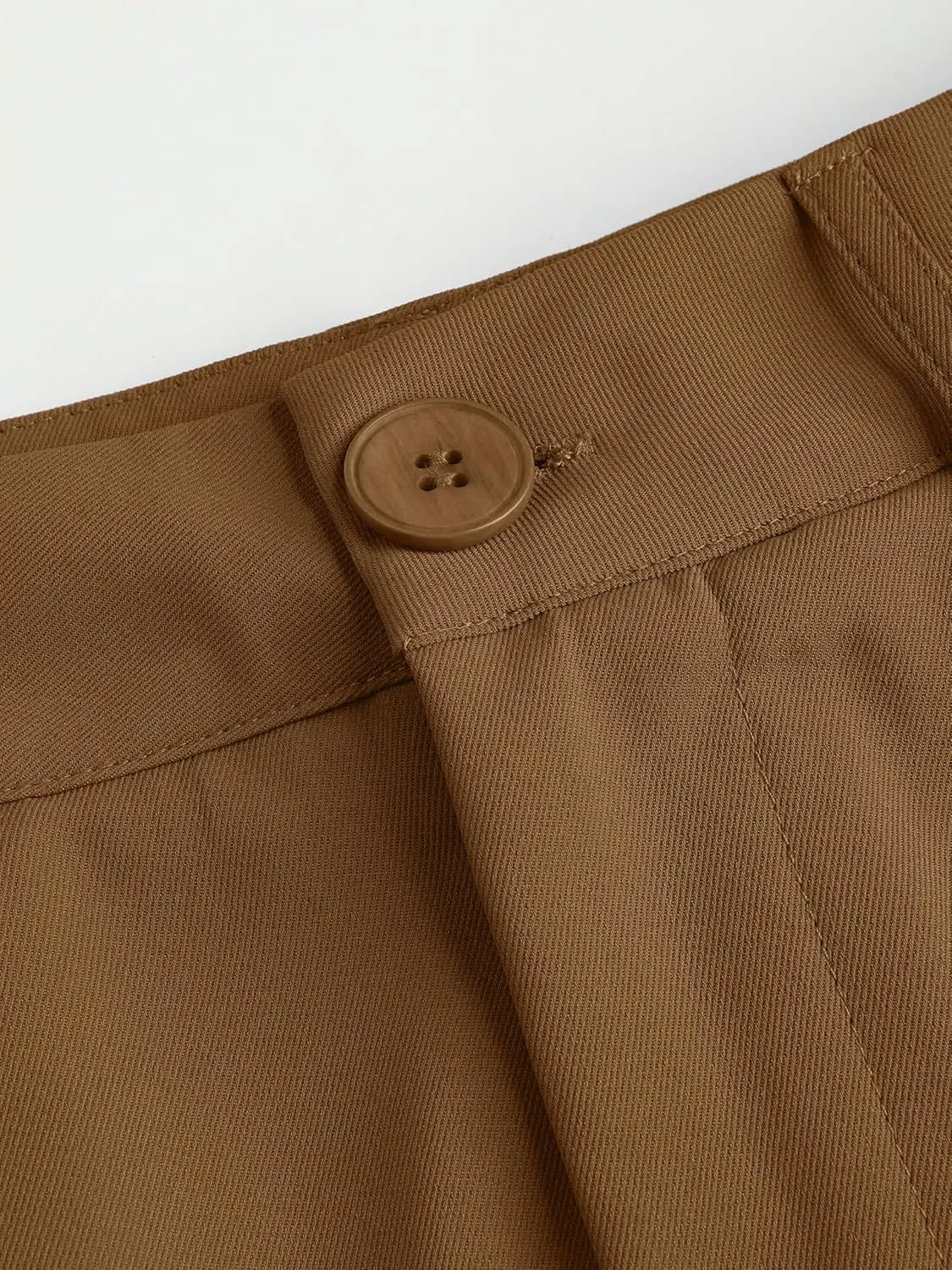 CIDER Milk Tea Pleated Wide Leg Trousers