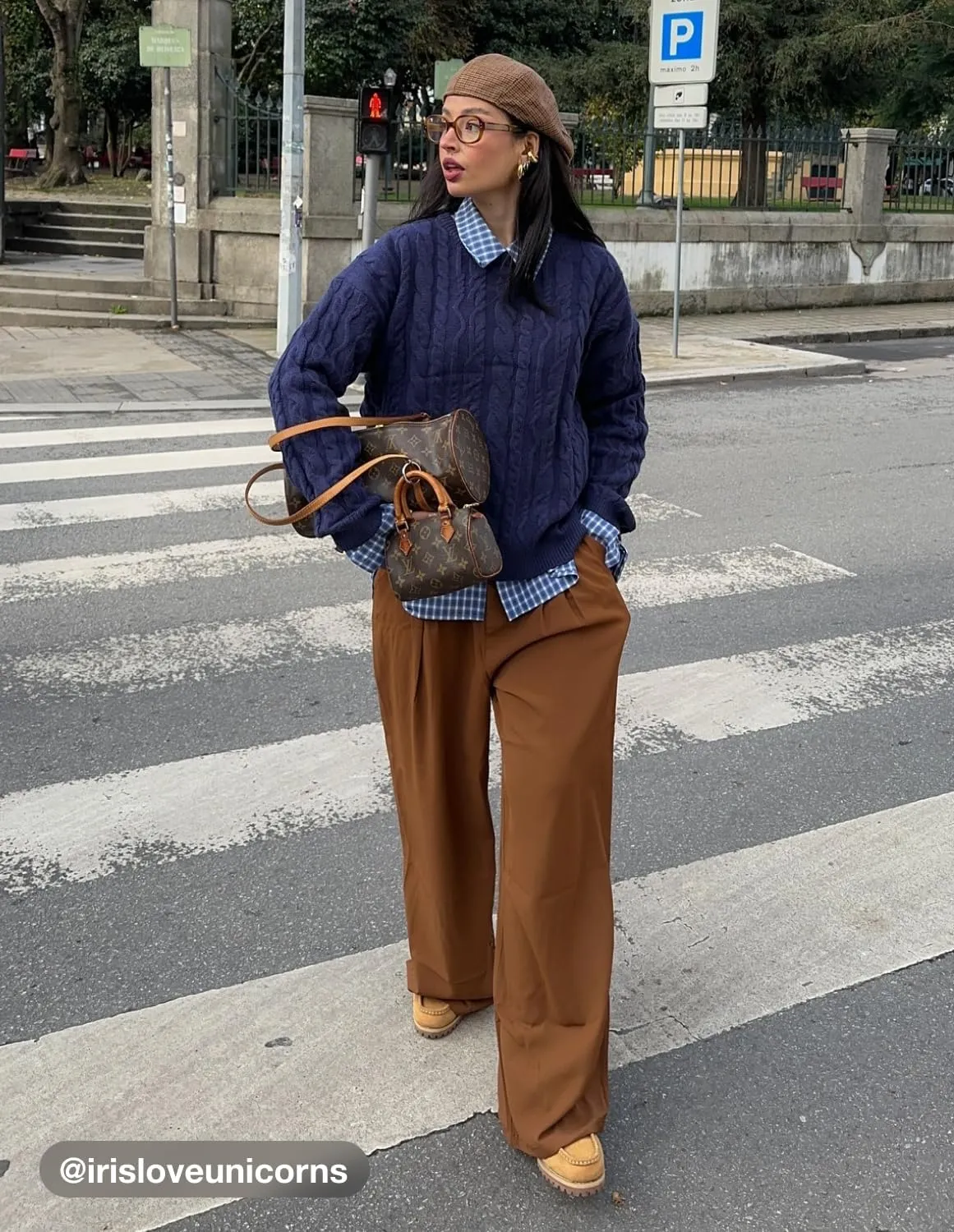 CIDER Milk Tea Pleated Wide Leg Trousers