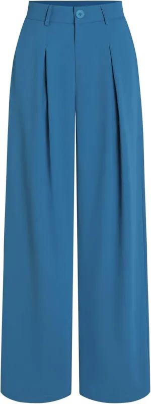 CIDER Milk Tea Pleated Wide Leg Trousers