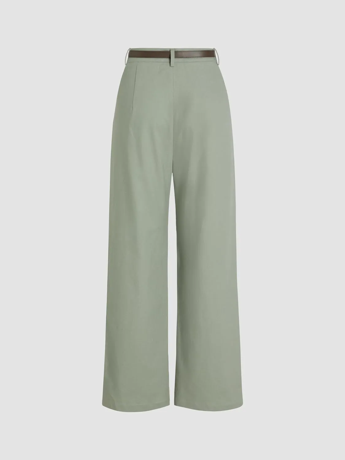 CIDER Solid Linen Blend Belted Wide Leg Pants
