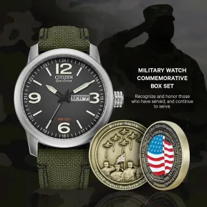 Citizen Commemorative Military Watch & Coin Set BM8570-09E