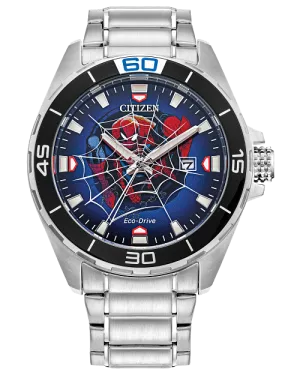 Citizen Spider-Man Blue Dial Dtainless Steel Bracelet Watch BM7610-52W