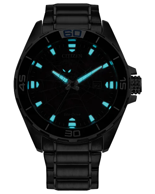 Citizen Spider-Man Blue Dial Dtainless Steel Bracelet Watch BM7610-52W
