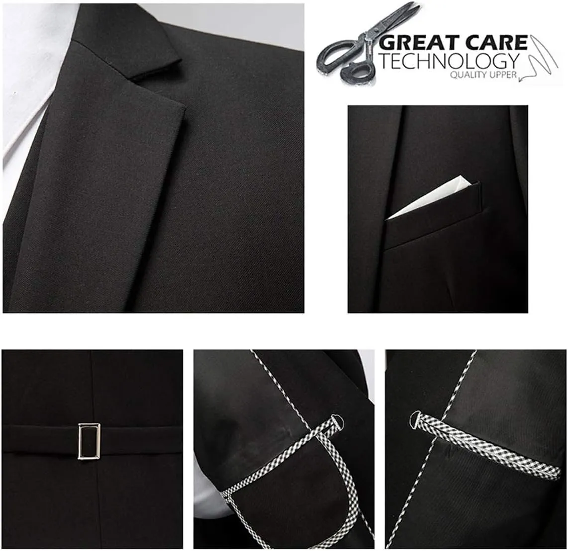 Cloudstyle Mens Stylish 3 Piece Dress Suit Classic Fit Wedding Formal Jacket & Vest & Pants