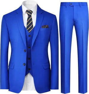 Cloudstyle Mens Stylish 3 Piece Dress Suit Classic Fit Wedding Formal Jacket & Vest & Pants