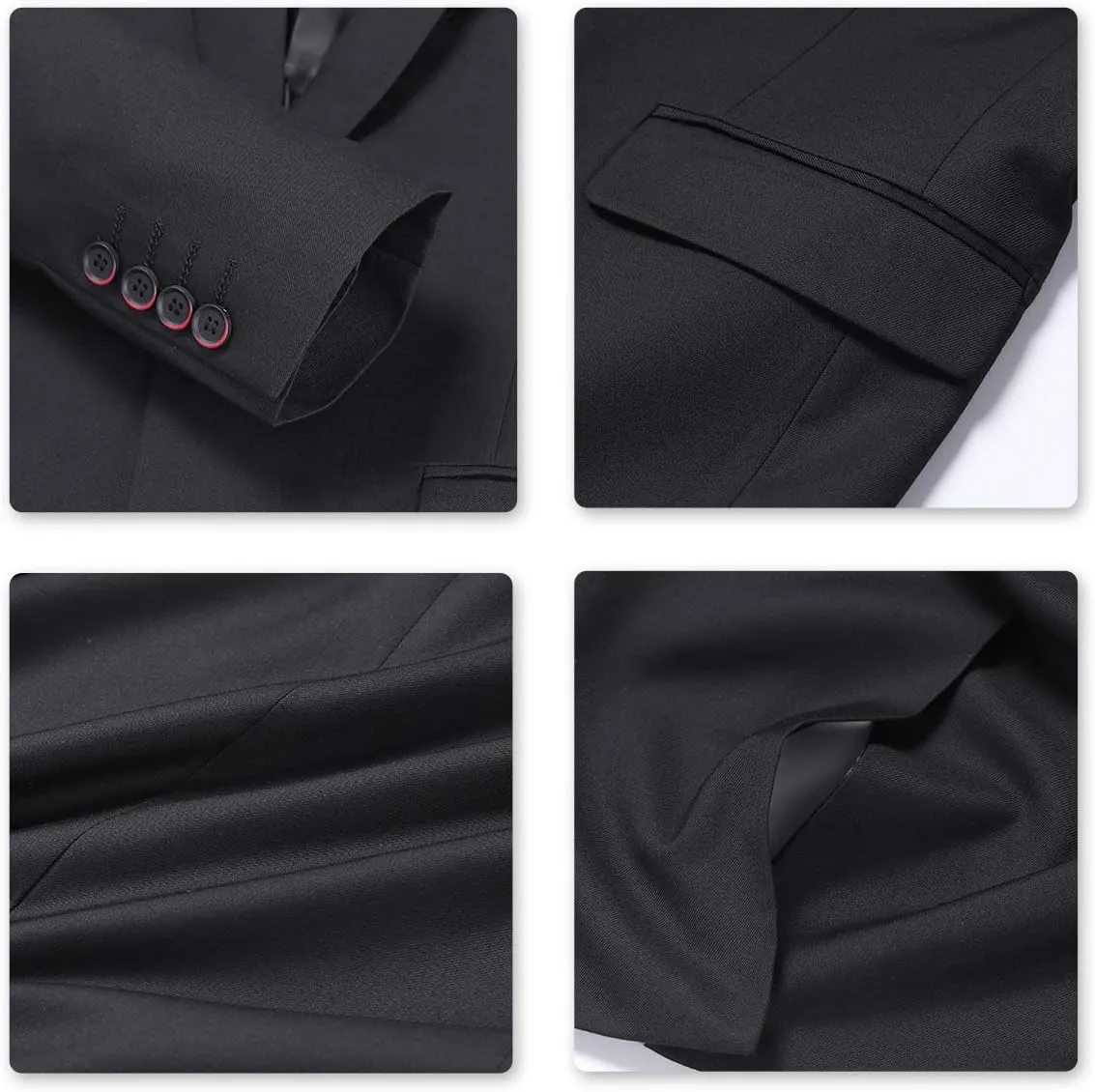Cloudstyle Mens Stylish 3 Piece Dress Suit Classic Fit Wedding Formal Jacket & Vest & Pants