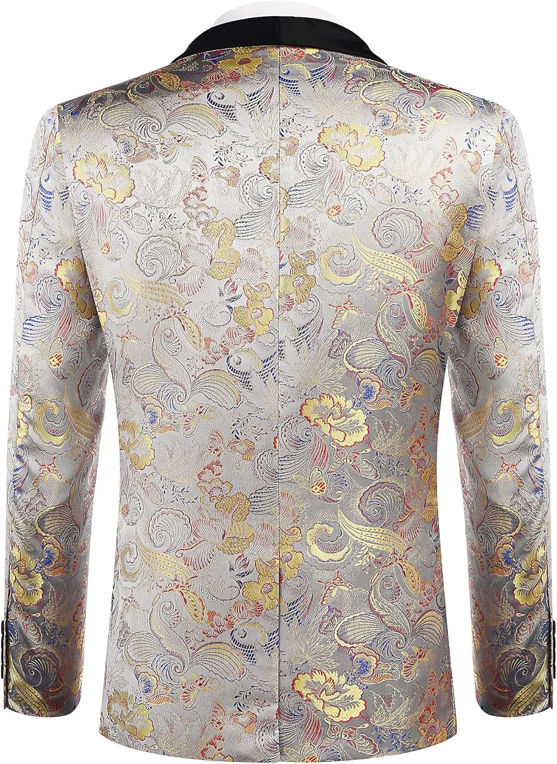 COOFANDY Men's Floral Tuxedo Jacket Luxury Embroidered Stylish Suit Blazer Jacket for Wedding Party Dinner