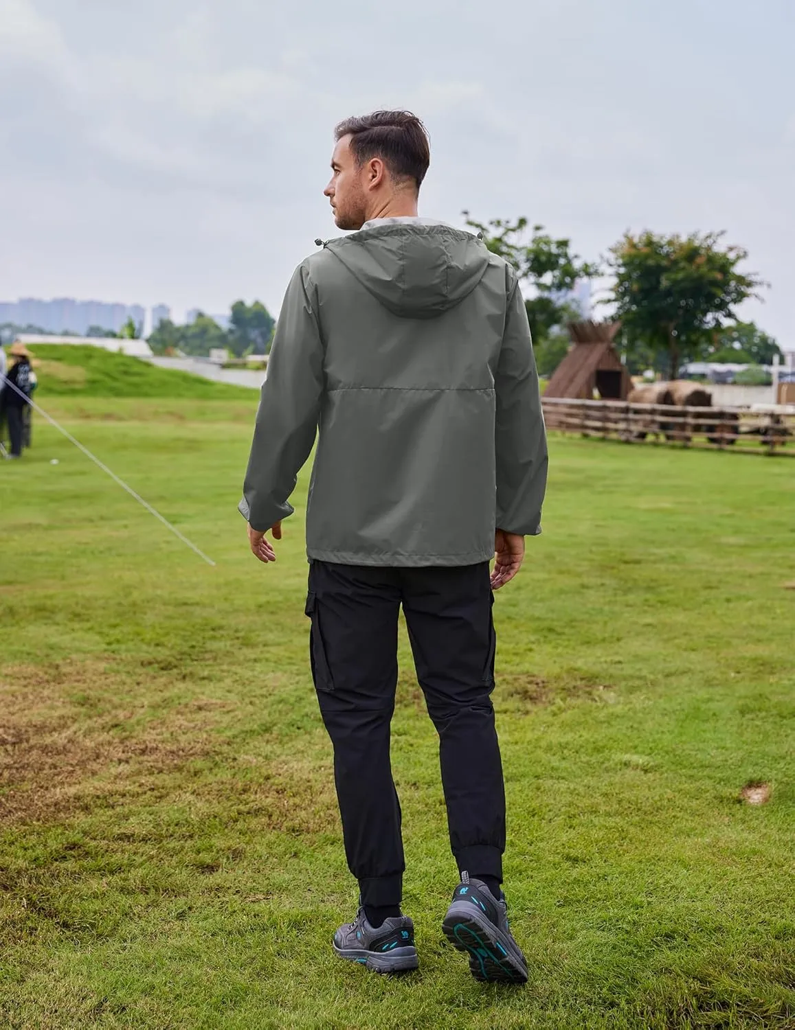 COOFANDY Men's Rain Jacket Waterproof Lightweight Packable Raincoat Pullover Windbreaker With Hood For Hiking Running