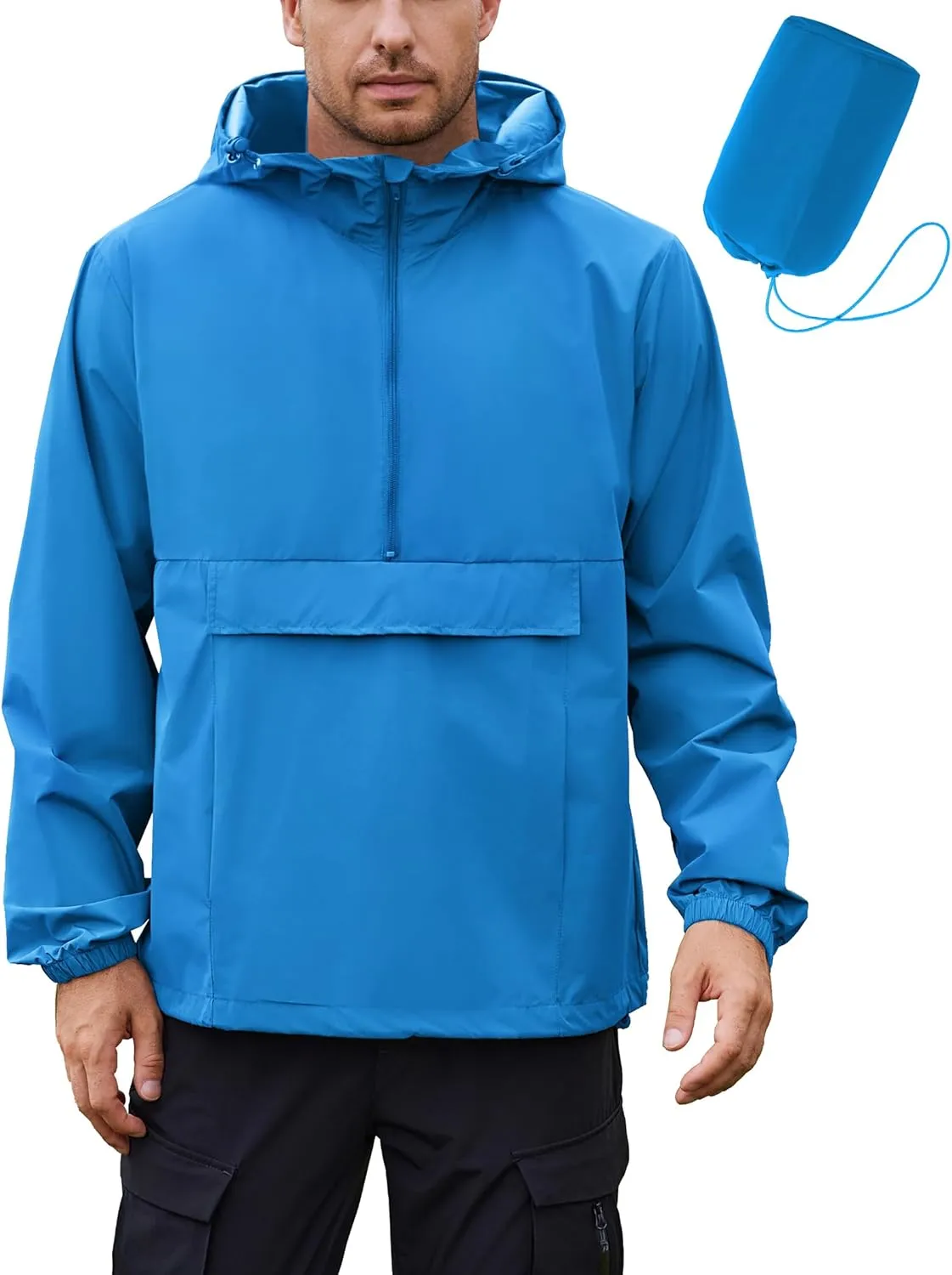 COOFANDY Men's Rain Jacket Waterproof Lightweight Packable Raincoat Pullover Windbreaker With Hood For Hiking Running