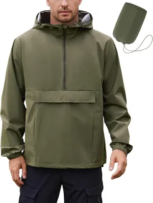 COOFANDY Men's Rain Jacket Waterproof Lightweight Packable Raincoat Pullover Windbreaker With Hood For Hiking Running