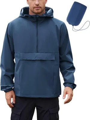 COOFANDY Men's Rain Jacket Waterproof Lightweight Packable Raincoat Pullover Windbreaker With Hood For Hiking Running