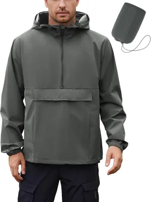 COOFANDY Men's Rain Jacket Waterproof Lightweight Packable Raincoat Pullover Windbreaker With Hood For Hiking Running