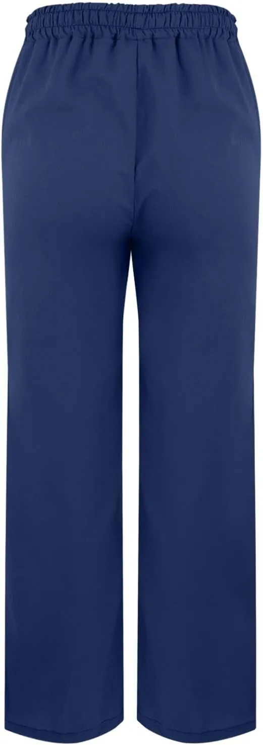 Cotton Linen Women Casual Lightweight Drawstring Elastic Waist Pants with Pockets Straight Long Leg Lounge Summer