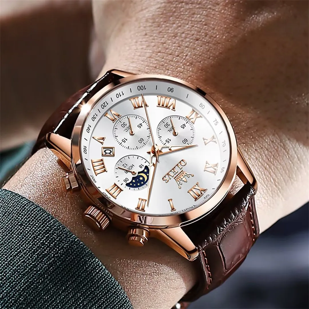 CrocLavish Genuine Leather Men’s Watch