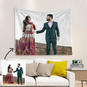 Custom Family Photo Tapestry Short Plush Wall Decor Hanging Painting