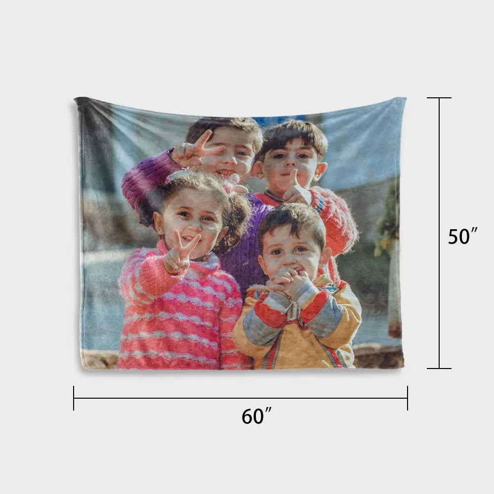 Custom Family Photo Tapestry Short Plush Wall Decor Hanging Painting