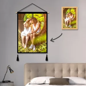 Custom Photo Tapestry - Wall Decor Hanging Fabric Painting Hanger Frame Poster