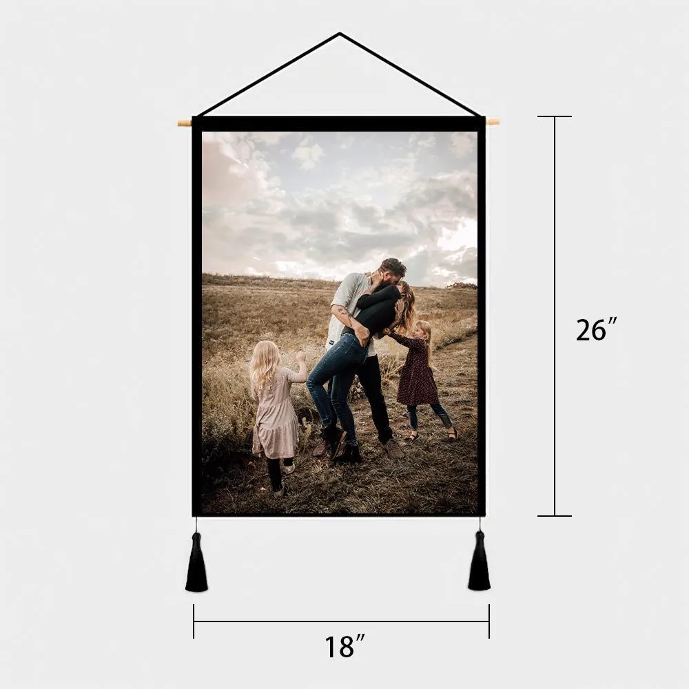 Custom Photo Tapestry - Wall Decor Hanging Fabric Painting Hanger Frame Poster
