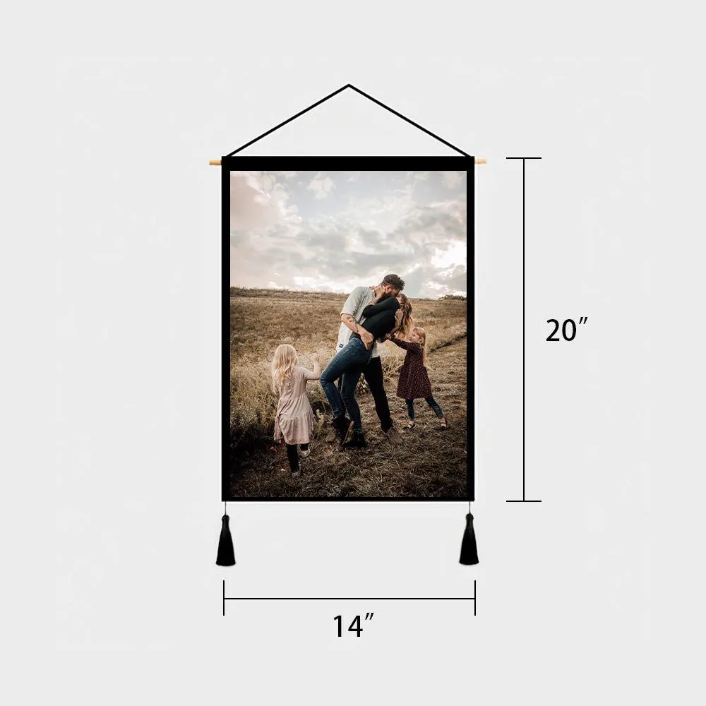 Custom Photo Tapestry - Wall Decor Hanging Fabric Painting Hanger Frame Poster