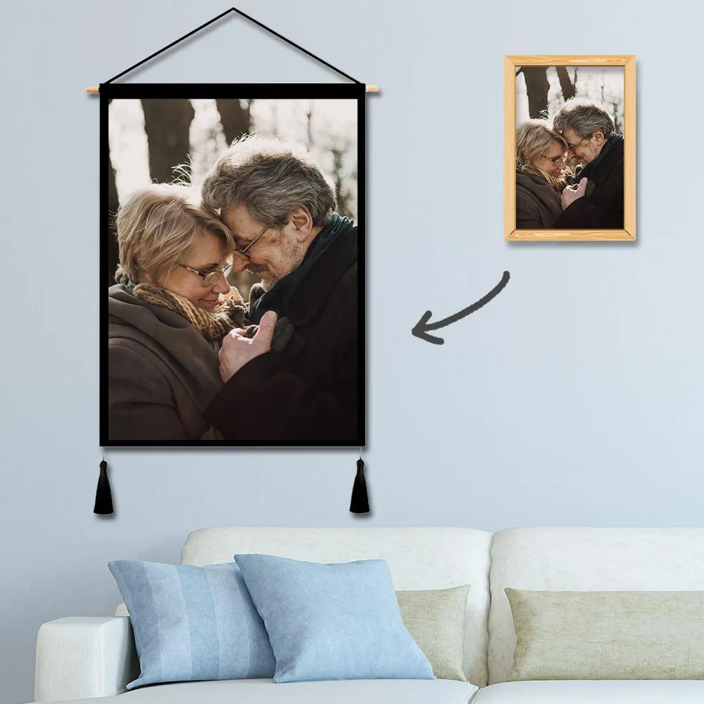 Custom Photo Tapestry - Wall Decor Hanging Fabric Painting Hanger Frame Poster
