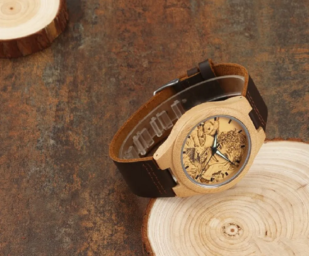 Custom Photo Watch - Personalized Watch Face - Picture Watches for Men - Holzuhr Damen - Wooden Watches for Women - Couples